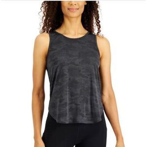 ID IDEOLOGY - L Sz XS Jacquard Camo Tank in Deep Black. RapiDry Technology. NWT!
